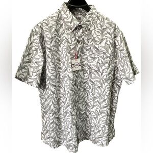 NWT-shirt"HB"Grey-White short sleeve with leaf print for men -1XL(#204